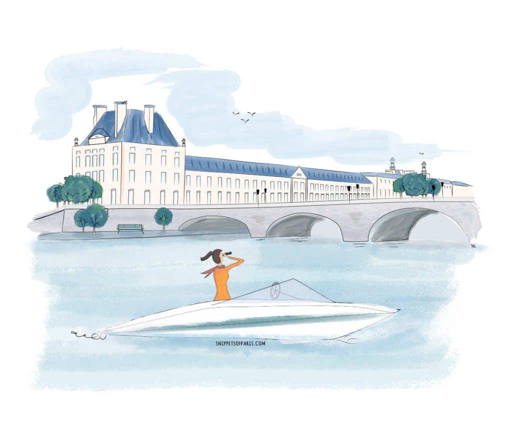 what not to do in paris - woman on a boat in paris illustration