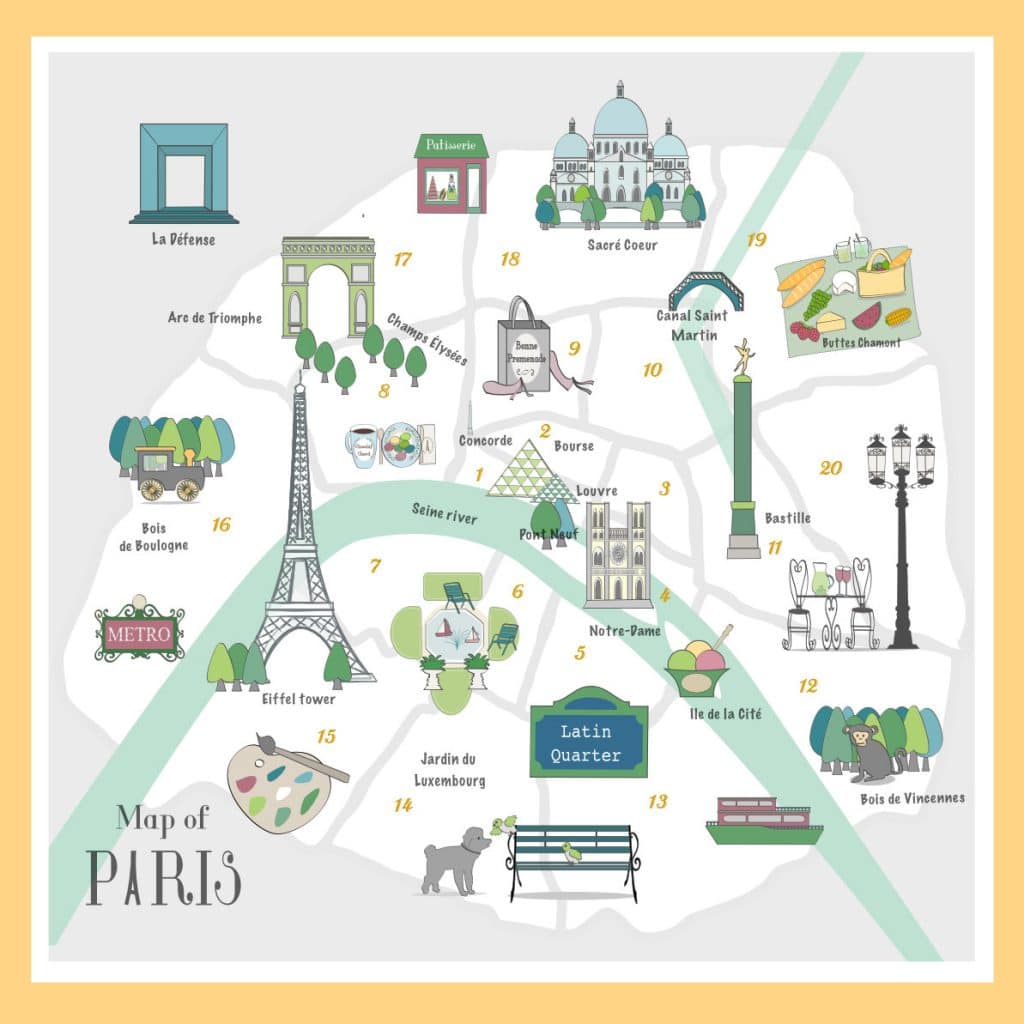 Paris Arrondissements map