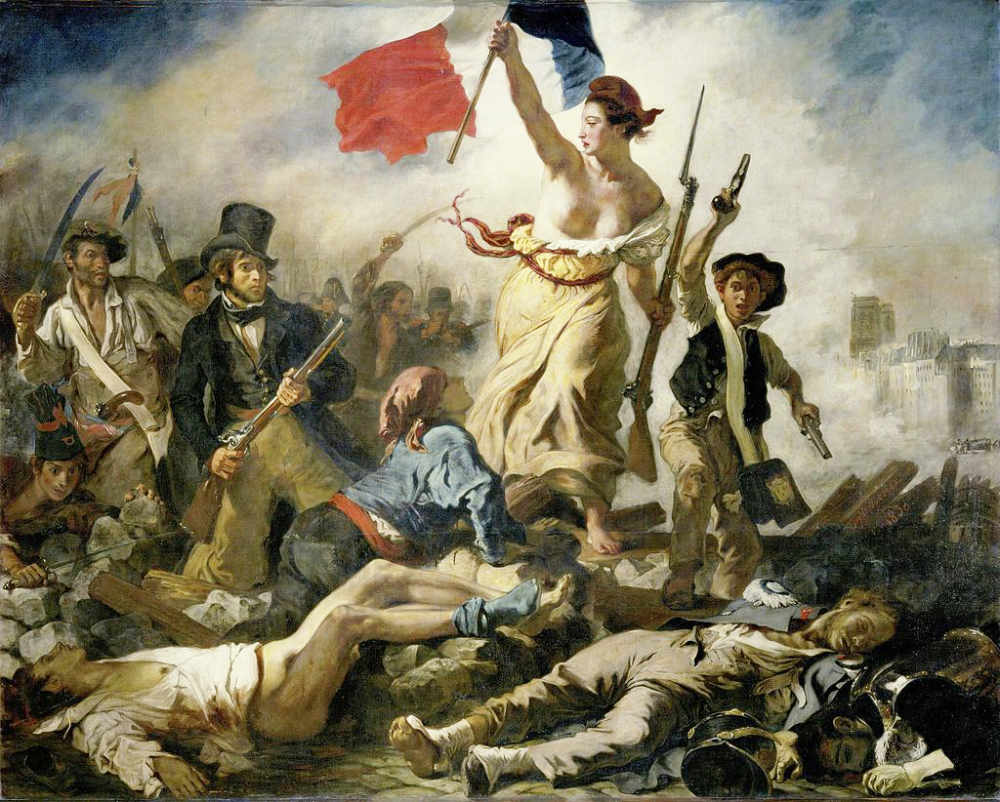 Marianne with naked breast - Eugène Delacroix's Liberty leading the way