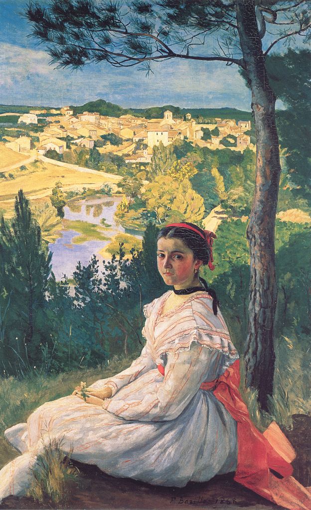 Painting by Montpellier native Frédéric Bazille - View of the Village at Musée Fabre