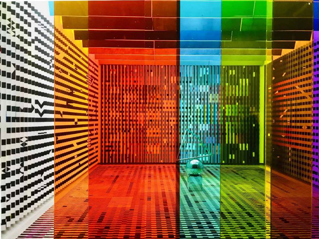 Artwork installation inside Centre Pompidou