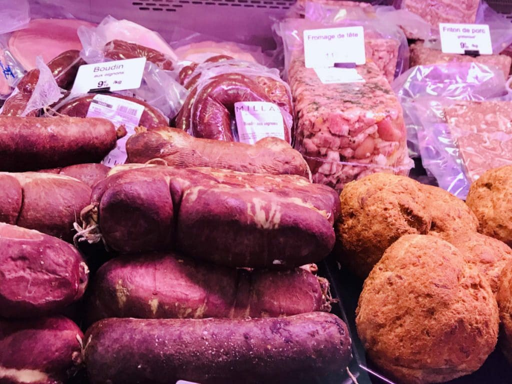 Boudin and fromage de tête charcuteries from Corsica
