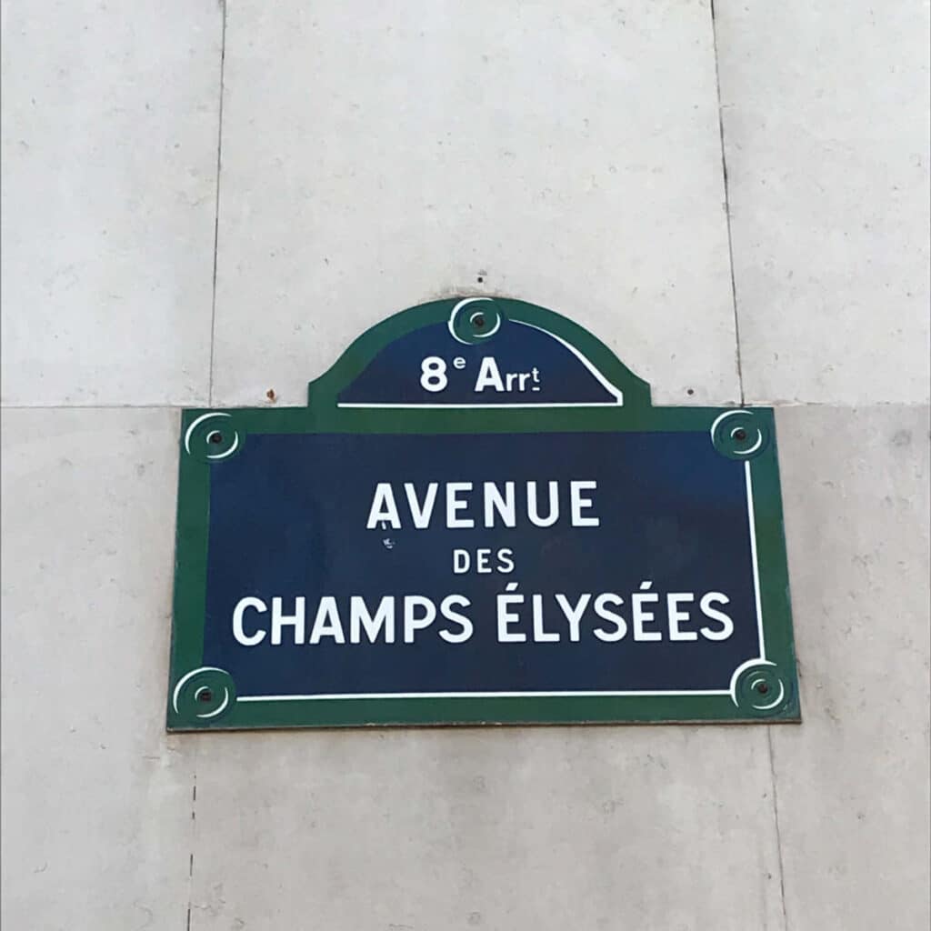 sign of avenue des champs elysées