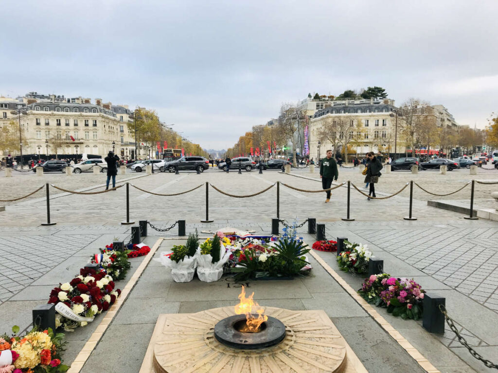Eternal flame facing the Champs Elysées