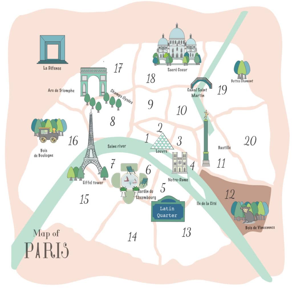 12th arrondissement on a map of Paris