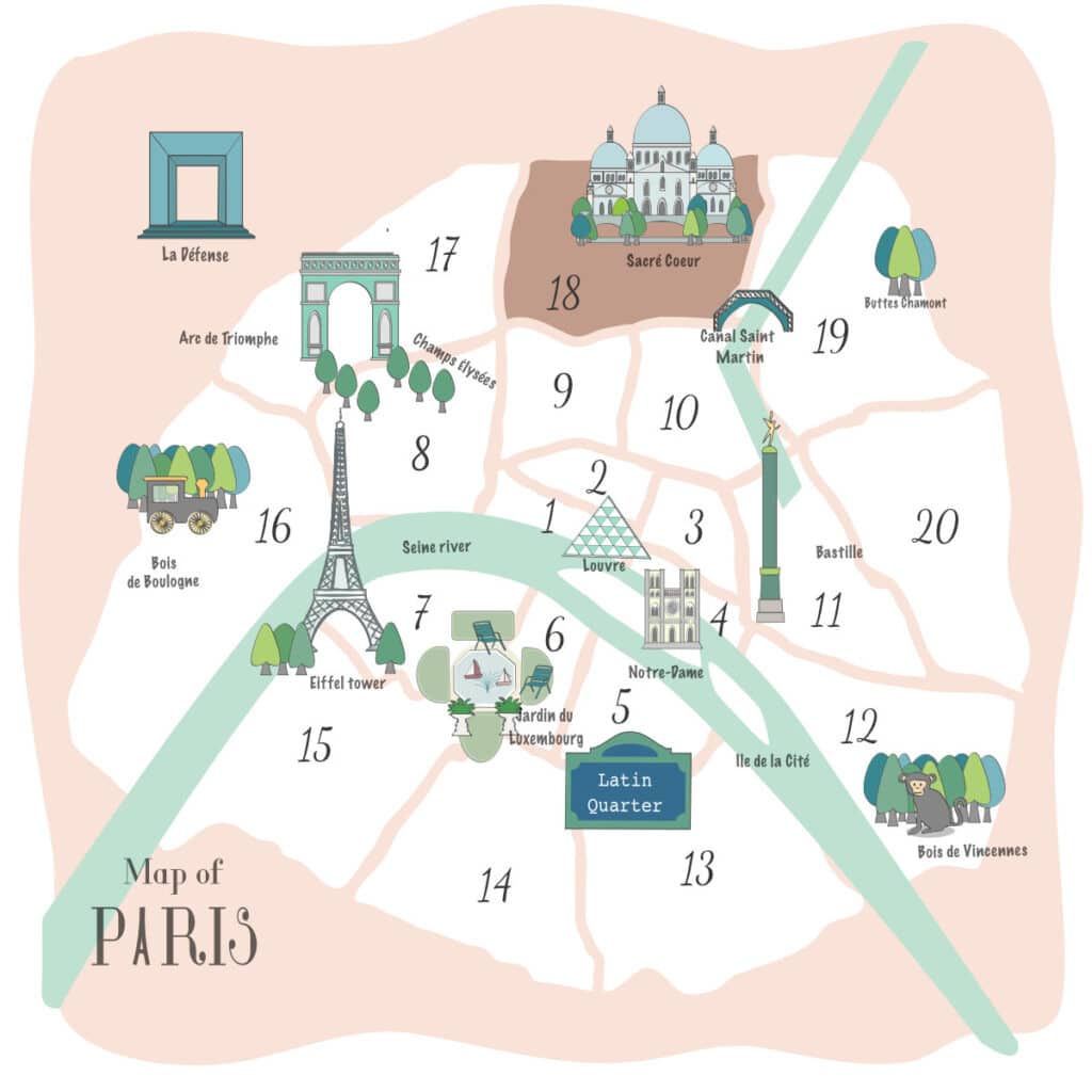 18th arrondissement on a map of Paris