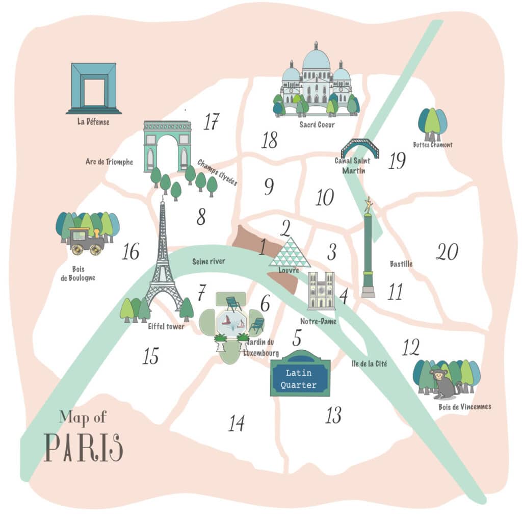 1st arrondissement on a map of Paris