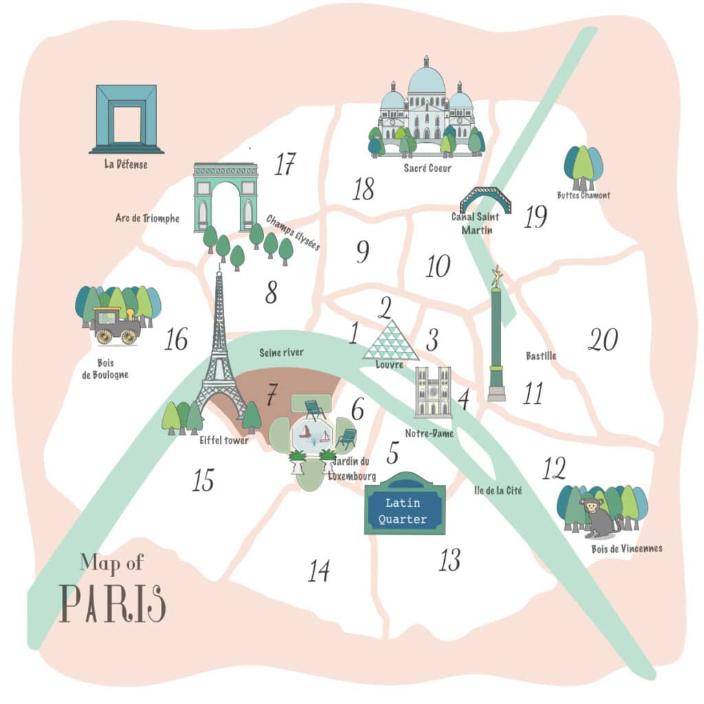 7th arrondissement on a map of Paris