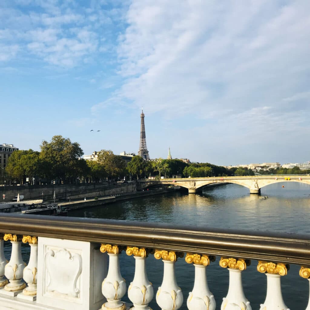 Eiffel tower from the Bridges in Paris