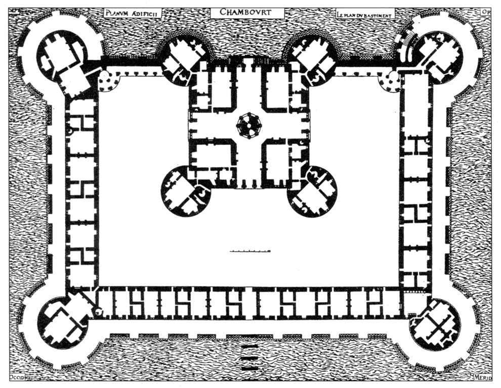 Floor plan of Chambord dating back to 1576