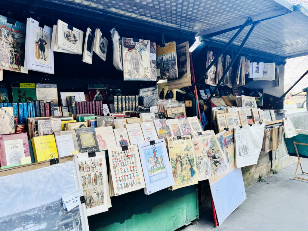 Books and posters at a bouquinist