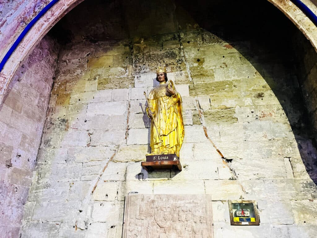 Statue of St. King Louis in Notre-Dame des Sablons Church in Aigues Mortes