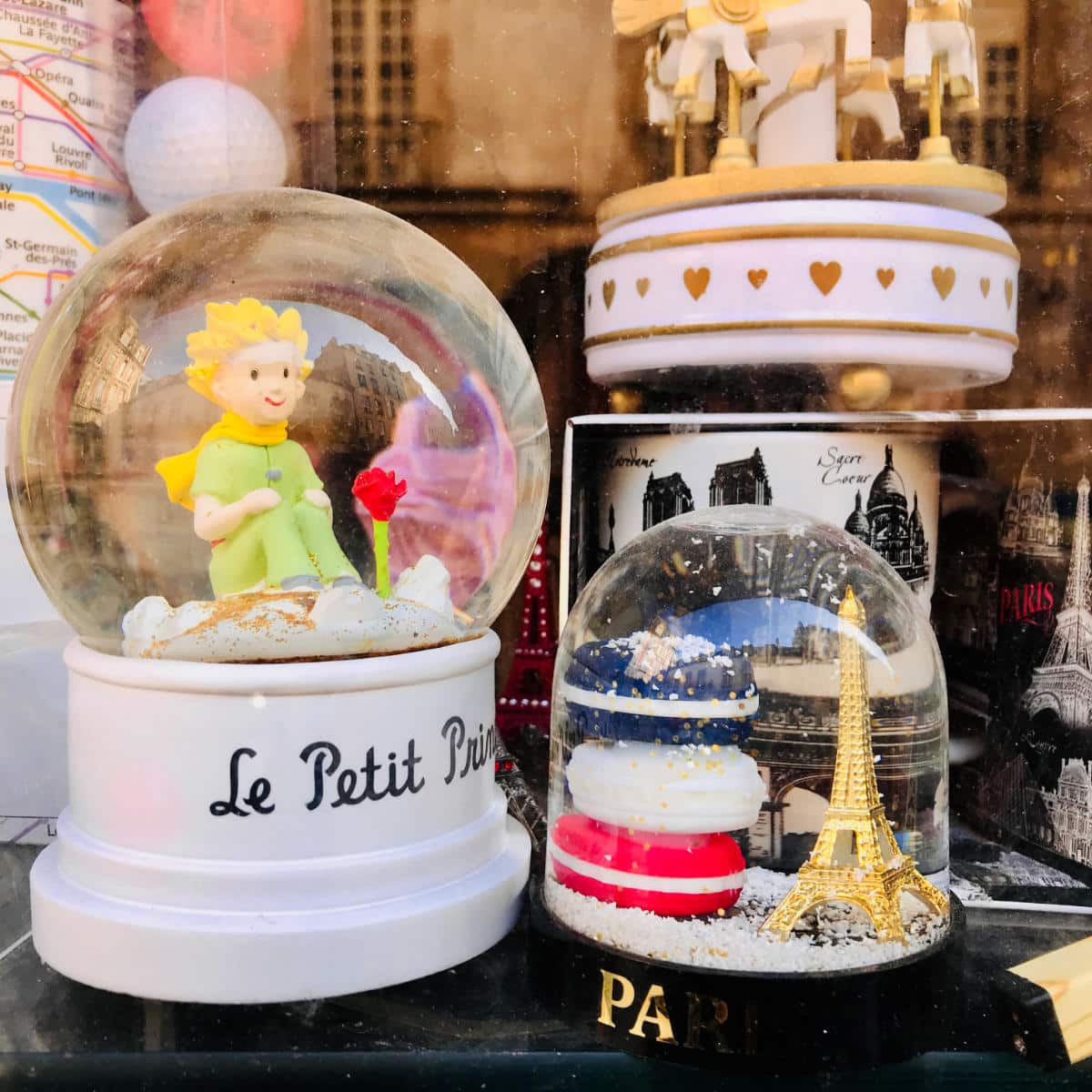The character of Little Prince in a snowglobe in a shop in France
