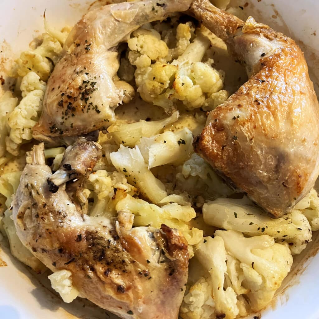 Cauliflower and chicken casserole (gratin) 2